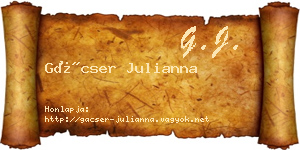 Gácser Julianna névjegykártya
